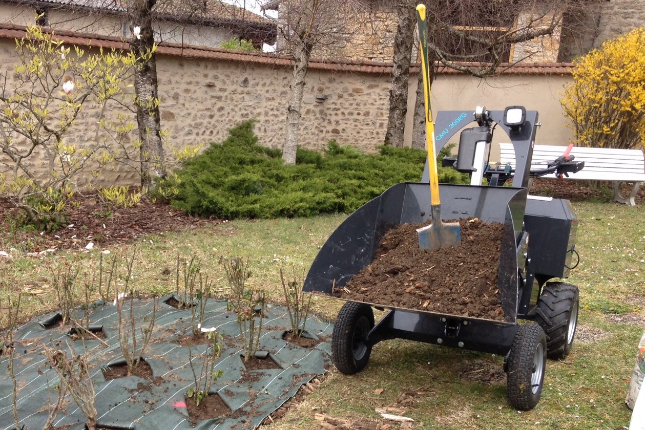apport de terre dans massif de rosiers