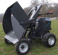 bucket of Extramate electric carrier in tiping positon