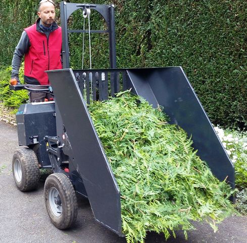 benne grand volume 550l sur chariot lectrique Extramate Mate93S