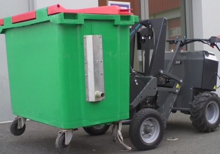 waste container move with Extramate electric carrier